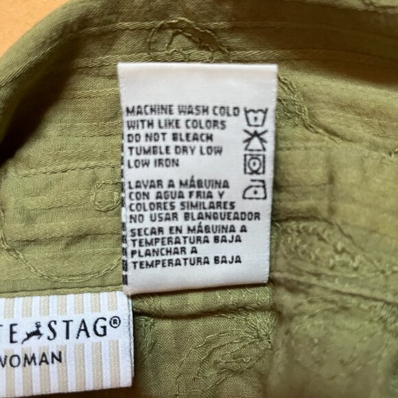 White Stag 100% Cotton green embroidered button-down blouse size 4X - Picture 7 of 10